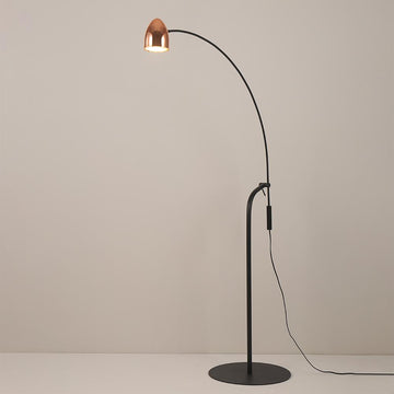 Black Arching Floor lamp Gooseneck Standing Lamp Rose Gold Shade